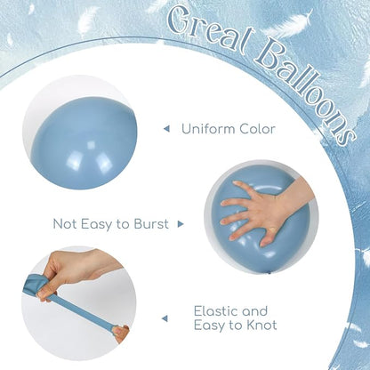 60pcs Dusty Blue Balloons 12inch - Image 3