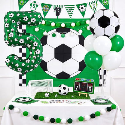 40 Inch Soccer Number 4 Balloons Large Foil Balloon Number 4 Birthday Deco | - Image 5