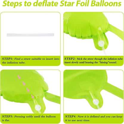 60 Pcs Star Balloons Explosion 12 Point Foil Cone Balloons Magic Balloon Large - Image 5