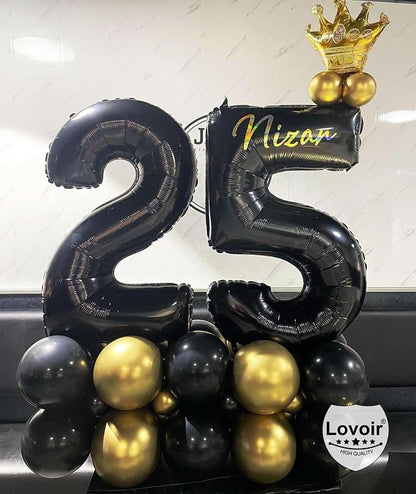 Black 23 Number Balloons, 40 Inch Giant Number 23 Balloons Foil Mylar Helium - Image 5