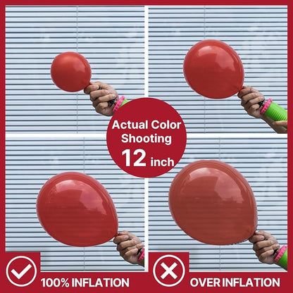 PartyWoo Burgundy Balloons 50pcs Dark Chestnut Red Maroon Color | Balloons - Image 5