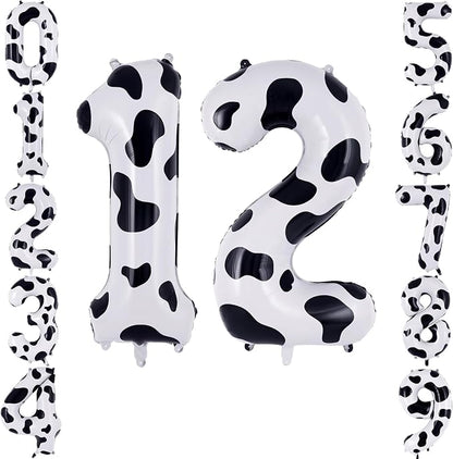40 Inch Cow Print Number 12 Balloon by TNCDJKPA
