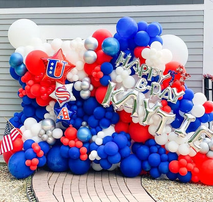 Voircoloria 105pcs Red White Blue Party Latex Balloons, 12inch | - Image 7