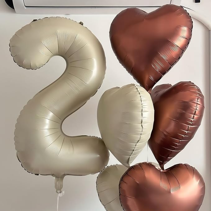 Cream Number 8 Balloons, 40 Inch 8 Balloons Giant Helium Foil Mylar Beige 8 - Image 7