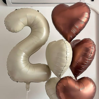 Cream Number 12 Balloons, 40 Inch 12 Balloons Giant Helium Foil Mylar Beige 12 - Image 6