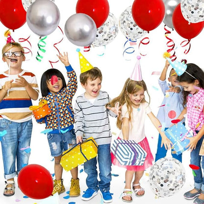 Red Silver Balloon Garland Arch Kit - Image 8