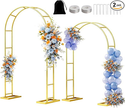 2 Pack Metal Wedding Arch Backdrop Stand by Nisoger