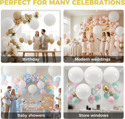 LovesTown 15PCS Party Balloons, 18inch White Latex Balloons Balloon Garland Arch - Image 5