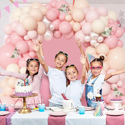 157Pcs Pink Balloons Arch Garland Kit Different Size | Light Pastle Pink Ivory - Image 6