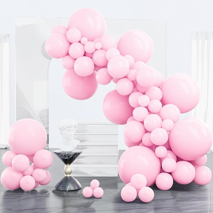 PartyWoo Baby Pink Balloons 100pcs Pastel Pale Light Pink Color | 18 12 10 5 by PartyWoo
