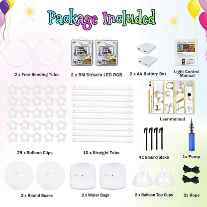 Lighted Half Arch Balloon Stand Kit 8.2FT/6FT Balloon Arch Kit - Image 5