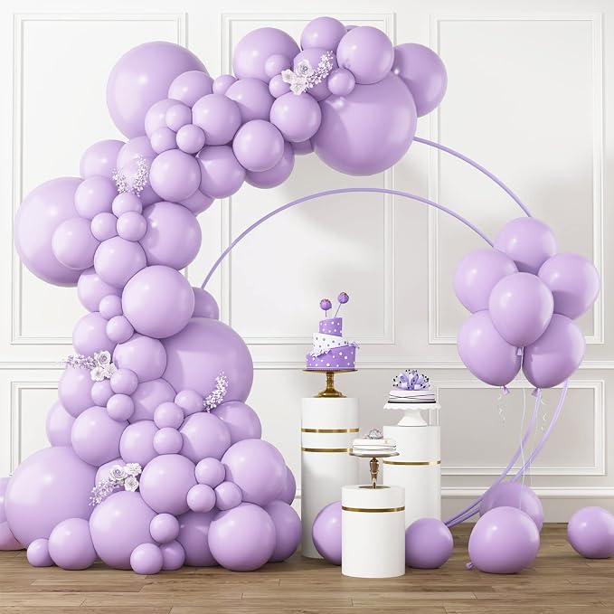 RUBFAC Lavender Purple Balloons Different Sizes 105pcs 5/10/12/18 Inches by RUBFAC