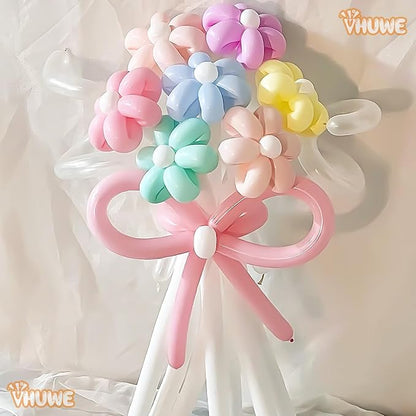 260 Pastel Multicolor Balloons, Thickened 100 Pack Long Twisting Skinny Magic - Image 5