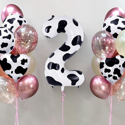 Cow Print Number 2 Balloon, Large 40 Inch Cow Number Birthday Balloons - Image 2
