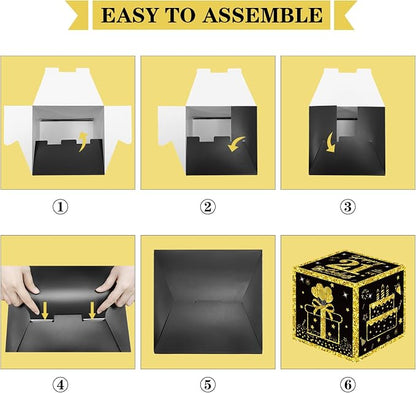 Eiurteao 3pcs Black Gold 21st Birthday Decorations Boxes - Image 3