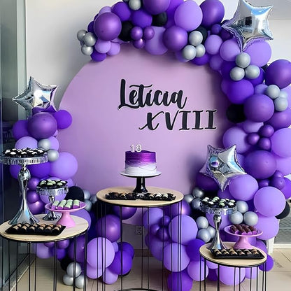 Voircoloria 105pcs Dark Purple Party Latex Balloons, 12inch | - Image 4