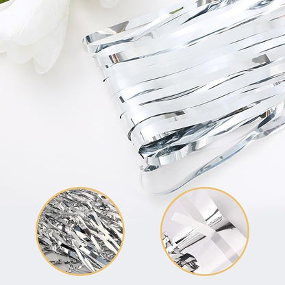 10 Pack Silver Foil Curtain Backdrop 3.2ft x 9.8ft Metallic Tinsel Foil Fringe - Image 4