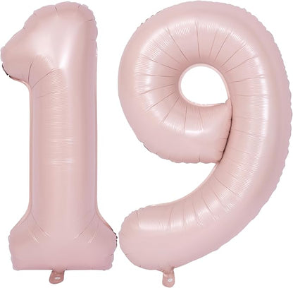 40 In Matte Pink Number Balloons Helium Foil Mylar Balloon Party Digital 19 | by Exquisitehighqualitypartydecorationstomeetyoureveryneed%EF%BC%81