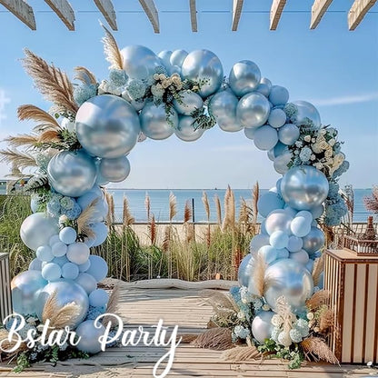 Double Stuffed Pearl Blue Balloon Garland Arch Kit | 18/12/10/5inch Different - Image 4