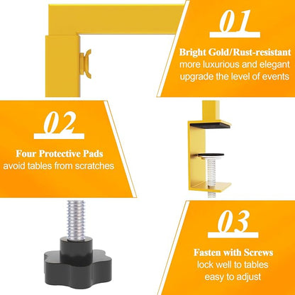 Over Table Rod Stand with Clamp 2 Pack Gold Table Arch Banner Stand | - Image 4