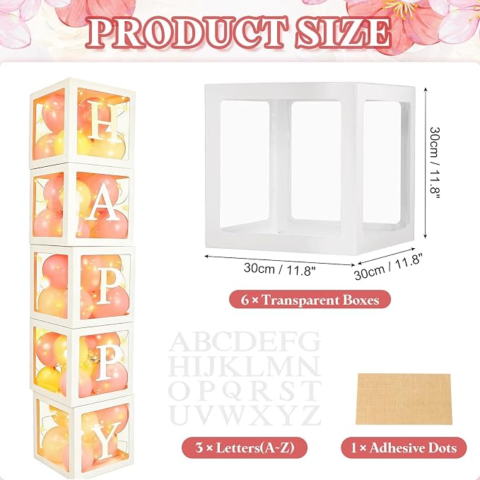 uxcell 4 Pcs Party Balloon Boxes, Transparent Balloon Boxes - Image 2