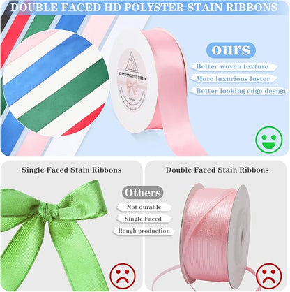Red Satin Ribbon for Gift Warping, 1.5inch 50 Yards Solid Polyester Fabric - Image 3