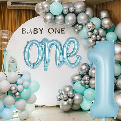 2 Pcs One Balloon Set, 40 Inch Number 1 Balloon and 41 Inch Script Letter One - Image 5