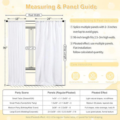 3x8FT White Backdrop Curtains 2 Panels White Wedding Sequin Fabric Drapes | - Image 5