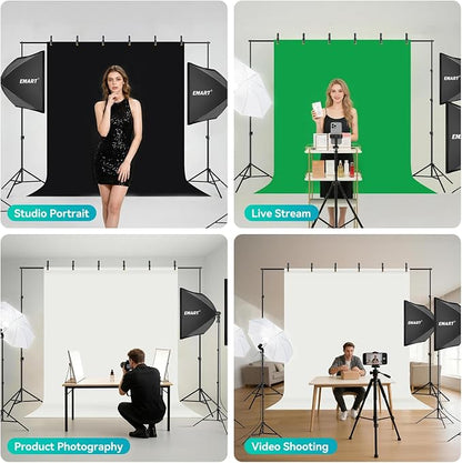 EMART 8.5 x 10 ft Backdrop Support System, Professional Photography Lighting Kit - Image 5