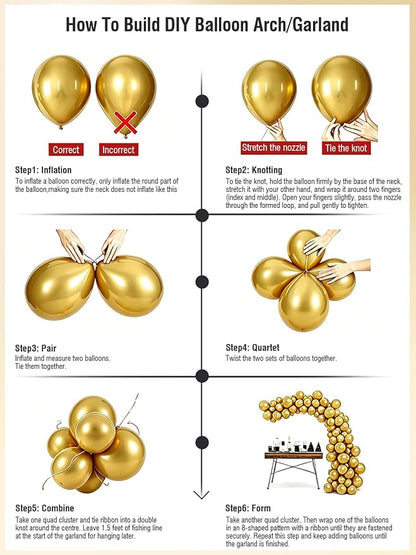 Gold Balloons 60 PCS Metallic Gold Balloons 12 Inch Gold Metallic Balloons - Image 6