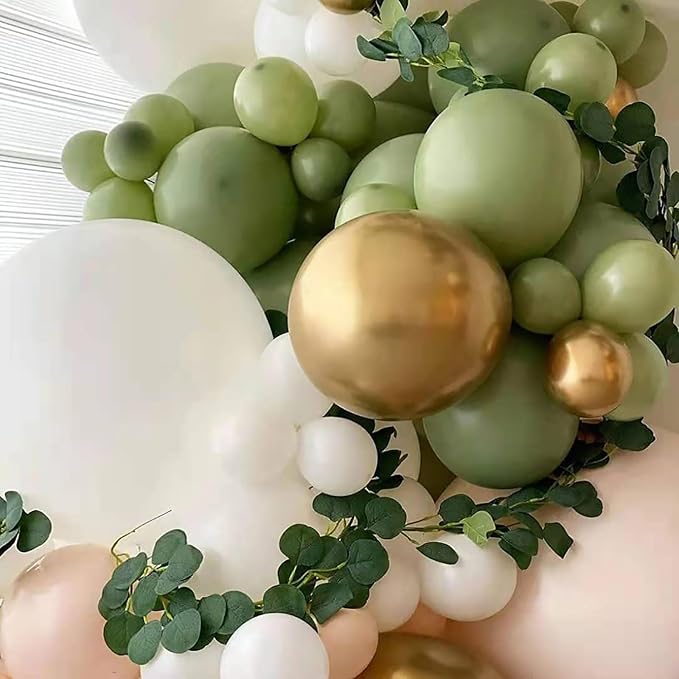 10 Inch Retro Avocado Green Balloons - Image 4