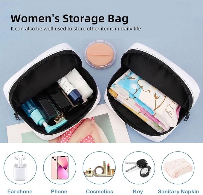 Hot Air Balloons Print Women Period Bag Sanitary Pouch Portable Pad Pouch - Image 4