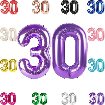 Purple Number 30 Balloon 40 Inch by IWERP