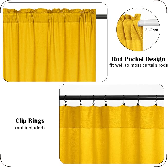 Farmhouse Cotton Linen Curtains - Image 5