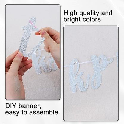 BEISHIDA Glitter Silver 116 PCS A-Z DIY Letter Banner Kit Make Your Own - Image 6