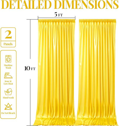 10x10ft Yellow Gold Glitter Backdrop Curtain - Image 9