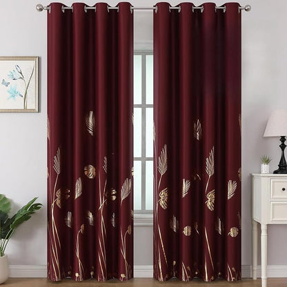 Burgundy Red Blackout Curtains for Living Room 102 Inches Long, Room Darkening by ESTELARTEXTILER