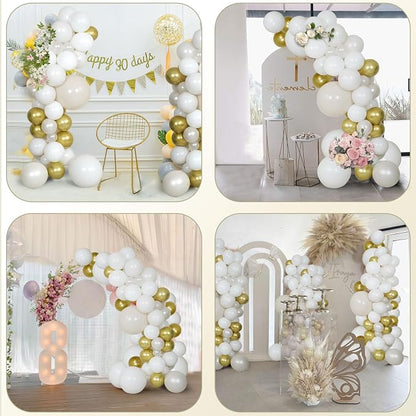 Pearl White Double Stuffed Balloon Arch Kit - Image 5