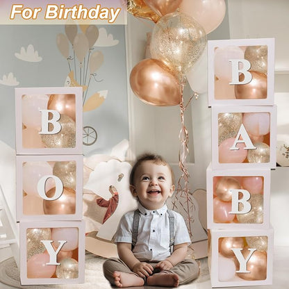 7PCS White Transparent Balloon Boxes, Baby Boxes - Image 2