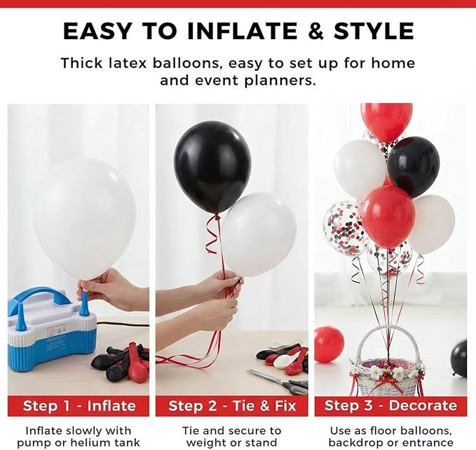 LovesTown Red Black and White Balloons - Image 6