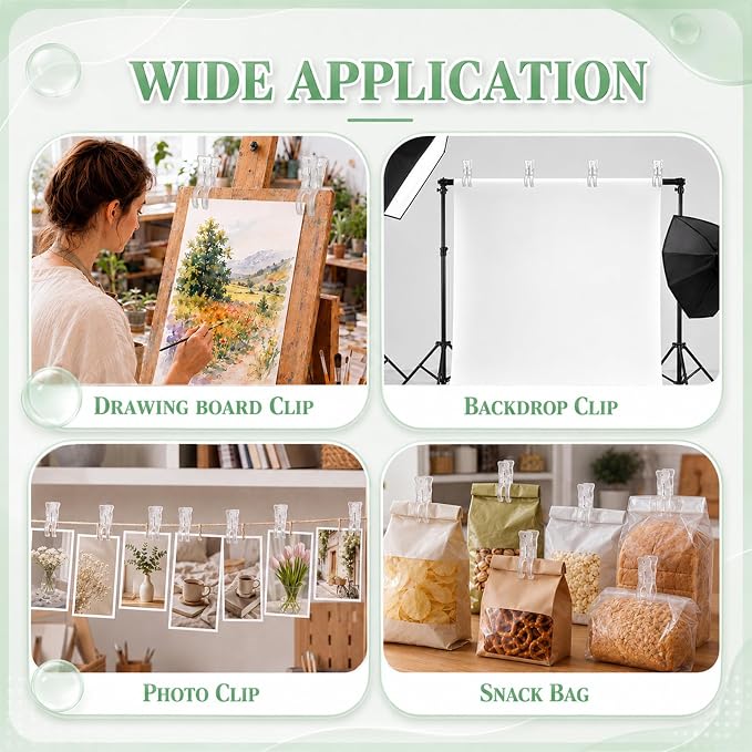 LemonRoad 40 Pack Large Balloon Arch Clips Plastic Transparent Backdrop Spring - Image 6
