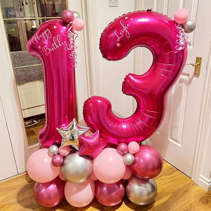 3 Balloon Number Hot Pink 3 Birthday Balloon 40 inch Foil Mylar Large 3 Balloon - Image 5