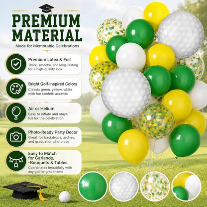 Golf Balloons, 12 Inch Green and Yellow Balloons - Image 3