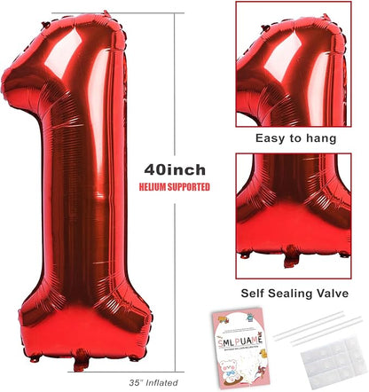 40 inch Number Balloon 0-9 Red Large Number 6 Balloons - Image 4