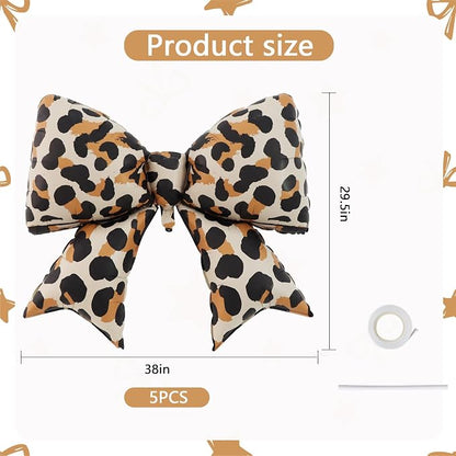 38 Inches Bow Balloon Leopard Print - Image 2