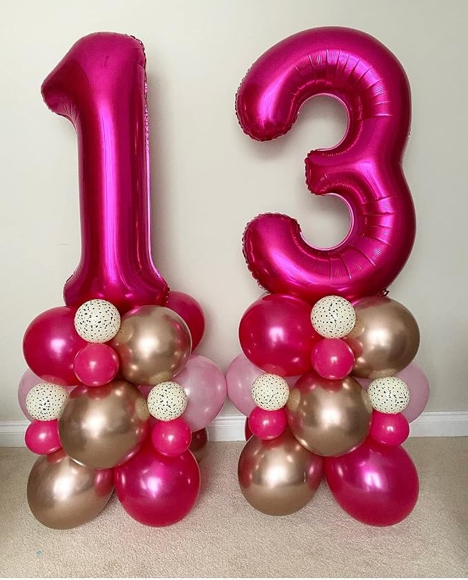 40 Inch Hot Pink 13 Number Balloons Giant Jumbo Huge 13 or 31 Foil Mylar Helium - Image 4
