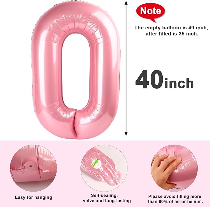Number 0 Balloons 40 Inch for 10 100 Birthday Party Decorations, Dark Green | - Image 6