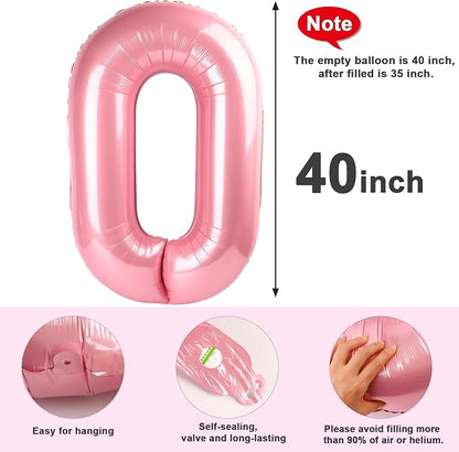 Number 0 Balloons 40 Inch for 10 100 Birthday Party Decorations, Dark Green | - Image 6