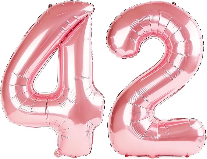 40 Inch Number 42 Balloons for 42nd Birthday Party Decorations, 0-100 Jewelry by FOBELEC