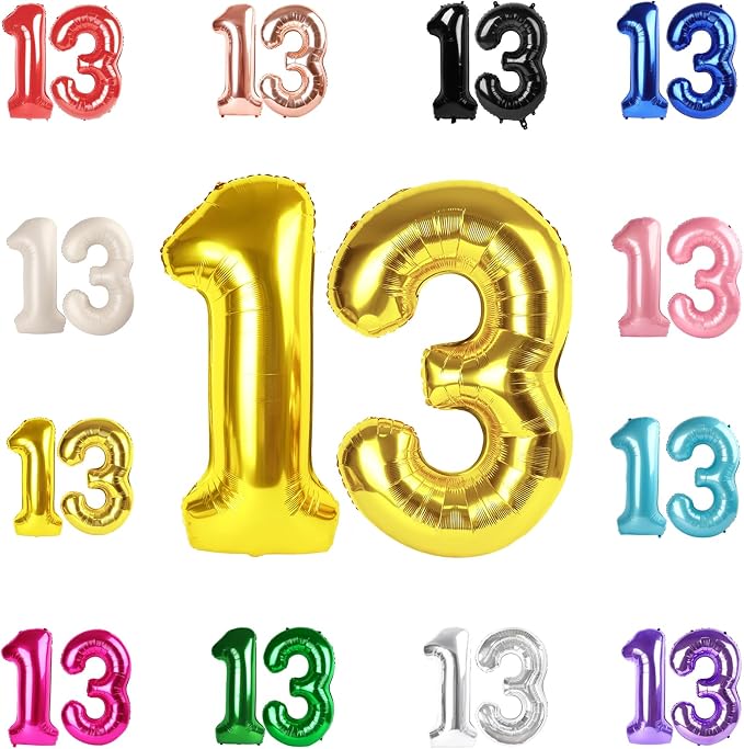 Gold Number 13 Balloon 40 Inch by IWERP